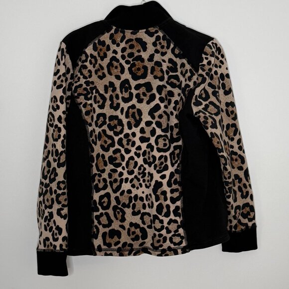 Ruby Rd Women's M Leopard Print Zip Jacket Mob Wife Y2k Vibe Athleisure Glam - Picture 2 of 5